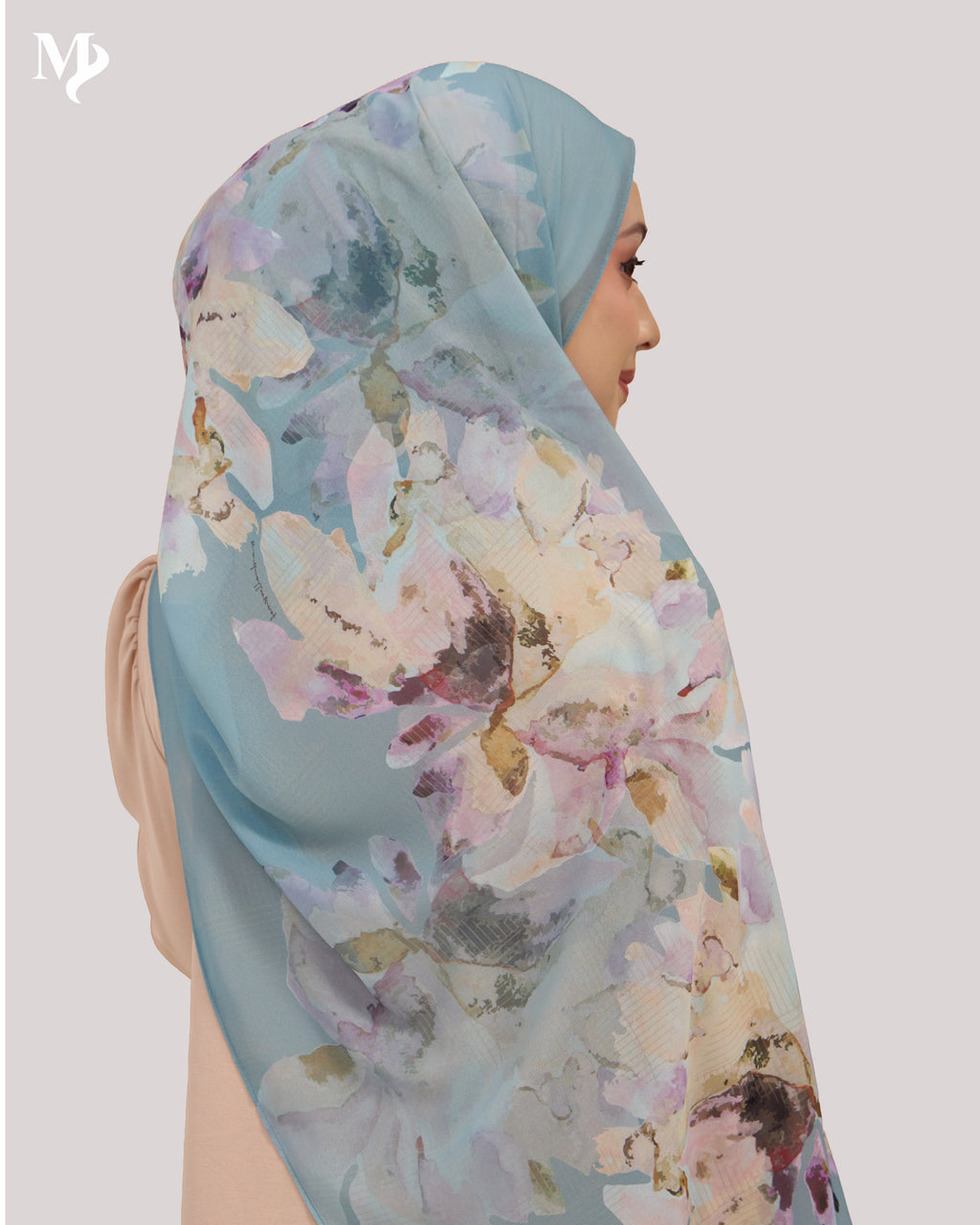 DALILA SHAWL IN AQUA PEONY