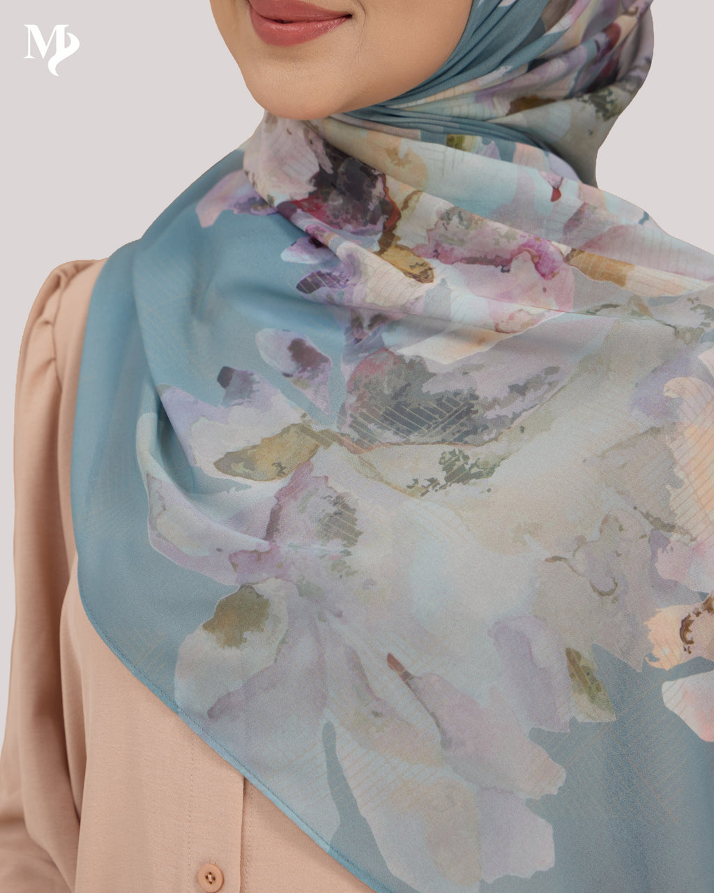 DALILA SHAWL IN AQUA PEONY