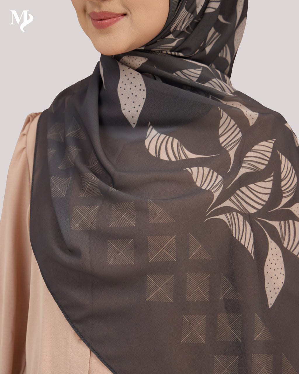 DALILA SHAWL IN CHARCOAL IVY