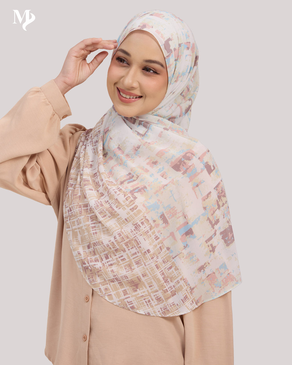 DALILA SHAWL IN CREAM MOSAIC