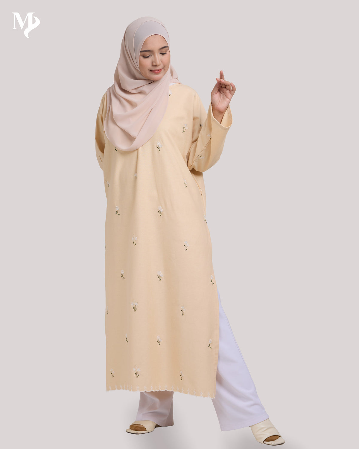 LAYLA LONG DRESS IN PEACH YELLOW