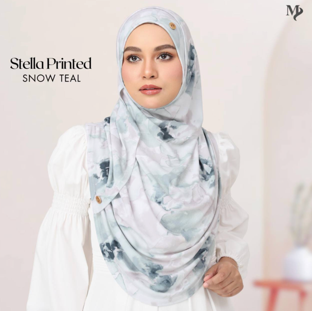 STELLA PRINTED IN SNOW TEAL