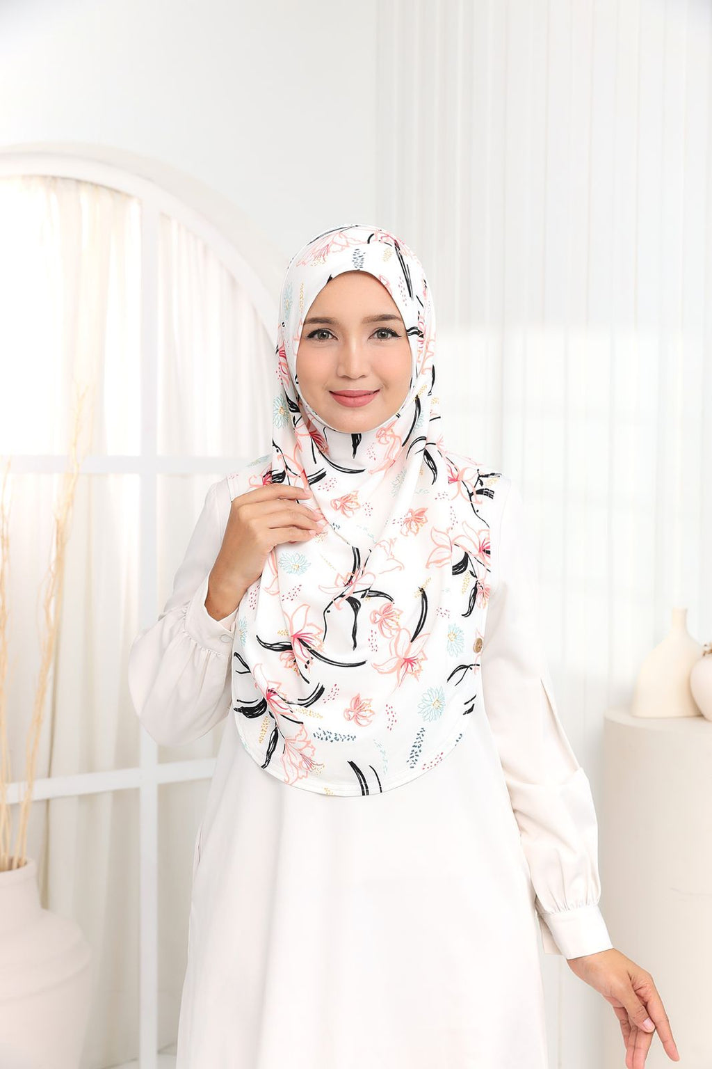 NUHA PRINTED IN COTTON WHITE