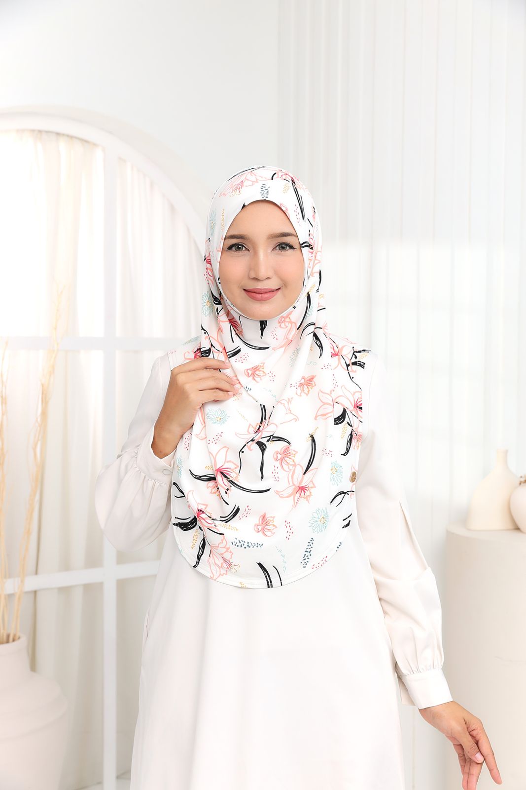 NUHA PRINTED IN COTTON WHITE