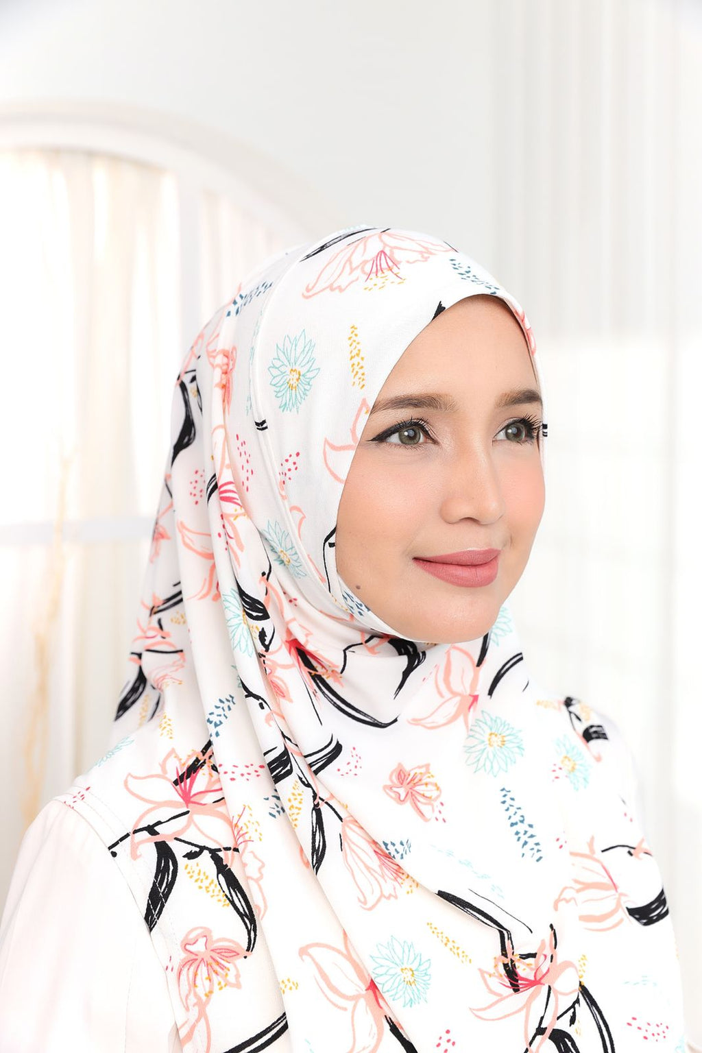 NUHA PRINTED IN COTTON WHITE