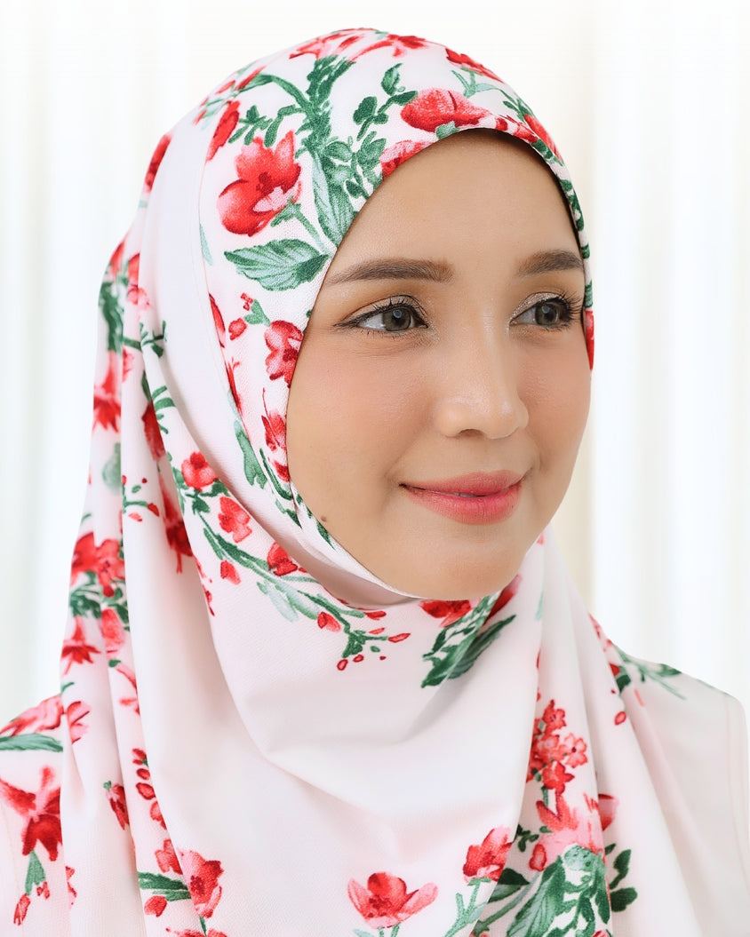 NUHA PRINTED IN  WHITE ROSE