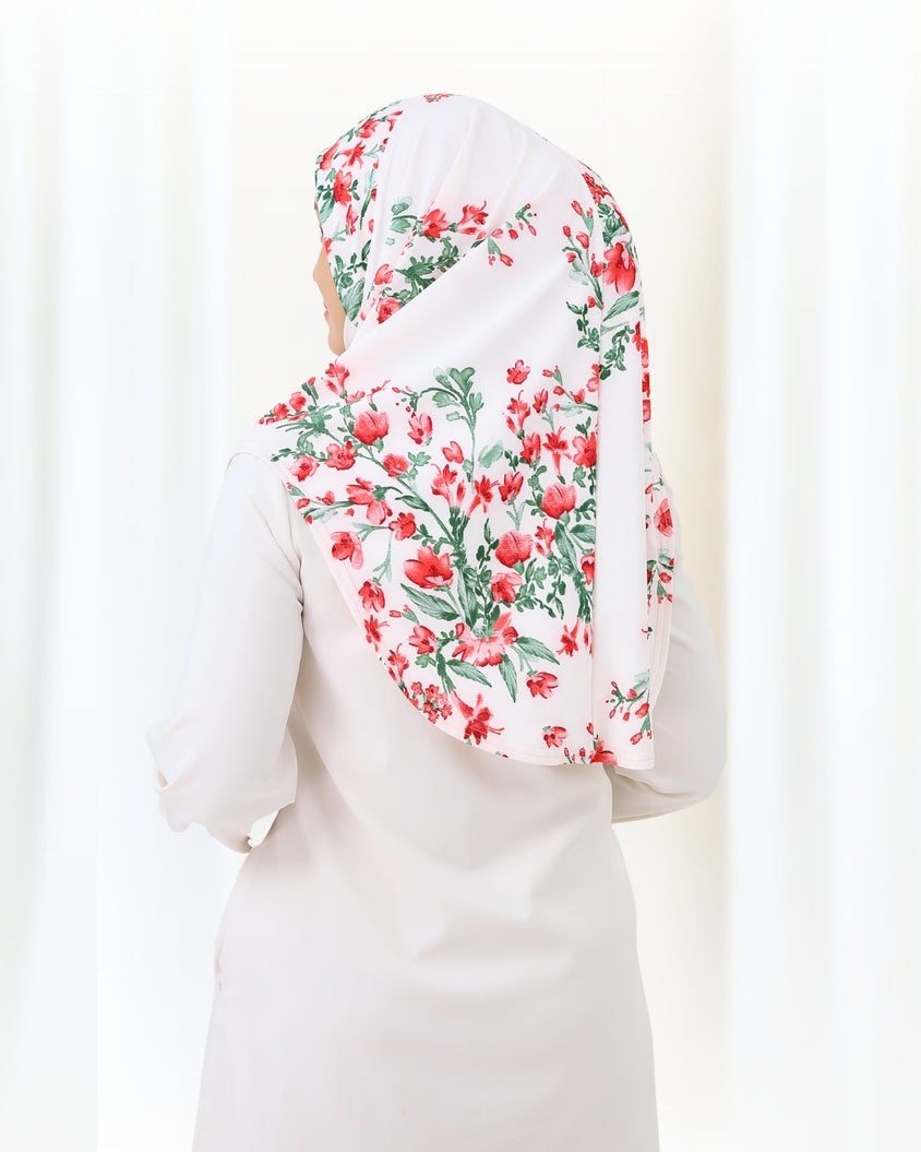 NUHA PRINTED IN  WHITE ROSE